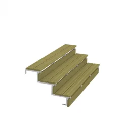 Best Plus Danmark Tuintrap staal - Trapbalk 3 treden - 78 x 51 cm