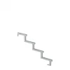 Online Plus Danmark Tuintrap staal - Trapbalk 4 treden - 103 x 68 cm