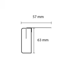 Clearance Bo Lundgren Uitloopprofiel Zilver - Vasteras Zwart Houtnerf - 90 x 6,3 cm
