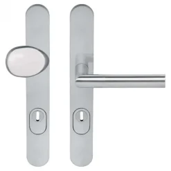 Outlet Austria Veiligheidsset knop/kruk Forza - Caroline I - ovaal kerntrek - Mat RVS