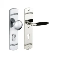 Discount Austria Veiligheidsset knop/kruk Forza - Marnie II rechthoekig kerntrek rechts - Mat Nikkel