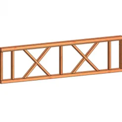 Hot TrendHout Verandahek kruis C 700 x 2760 mm onbehandeld