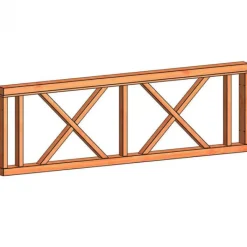 Clearance TrendHout Verandahek kruis H 700 x 2230 mm onbehandeld