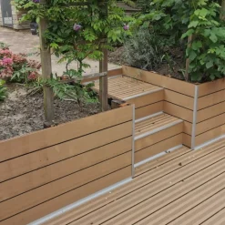 Best C-Wood Vlonder totaalpakket composiet semi massief 2,1 x 14 cm teak bruin (4 mtr) fijne ribbel en vlak