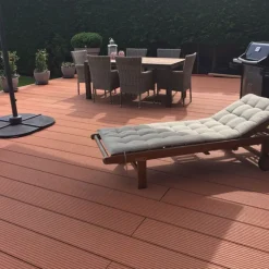 Sale DuoWood Vlonder totaalpakket composiet semi massief 2,5 x 25 cm - XWB Havana (3 mtr) vlak/grove ribbel