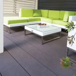 Clearance DuoWood Vlonder totaalpakket composiet semi massief 2,5 x 25 cm - XWB Lava (3 mtr) vlak/grove ribbel