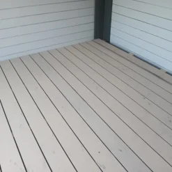 Online C-Wood Vlonder totaalpakket composiet 2,1 x 14 cm steengrijs gevlamd (4 mtr) vlak/grove ribbel