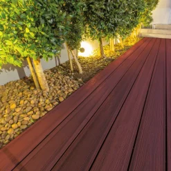 Hot Eva-Last Vlonder totaalpakket composiet 2,5 x 21 cm Padoek (5 mtr) vlak/schorsmotief