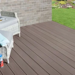 Sale C-Wood Vlonder totaalpakket composiet 2,5 x 14 cm bruin (5 mtr) fijne ribbel/geborsteld