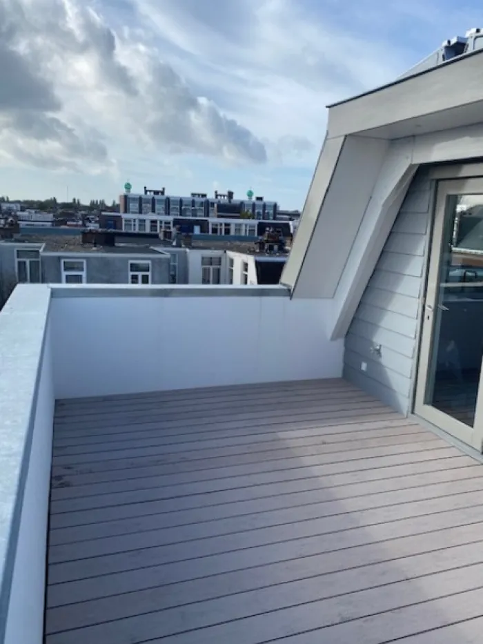 New C-Wood Vlonder totaalpakket composiet semi massief 2,1 x 14 cm steengrijs gevlamd (4 mtr) fijne ribbel en vlak