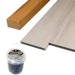 Sale PrimeDeck Vlonder totaalpakket composiet massief 2,3 x 19 cm (3 mtr) Sandy Beach vlak/houtnerf