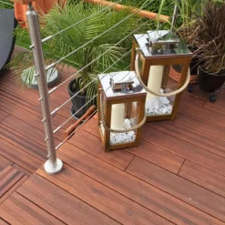 Outlet aMbooo Vlonderplank bamboe Select geolied coffee 2,0 x 14 cm Frans profiel/vlak