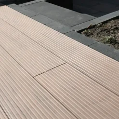 Sale DuoWood Vlonderplank composiet 2,5 x 25 cm - XWB Bicolor Douala vlak en grove ribbel