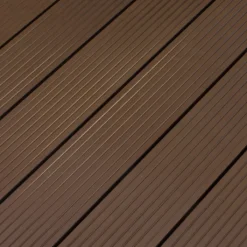 Clearance C-Wood Vlonderplank composiet 2,1 x 14 cm donker bruin grove ribbel en vlak