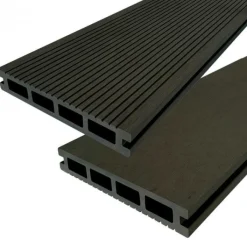 Online DuoWood Vlonderplank composiet 2,5 x 16 cm antraciet ribbel/vlak