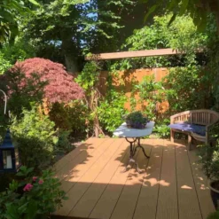 Clearance C-Wood Vlonderplank composiet 2,1 x 25 cm - XXL teak bruin (4 mtr) grove ribbel en vlak