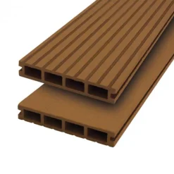 Sale DuoWood Vlonderplank composiet 2,5 x 14,6 cm Havana vlak en grove ribbel