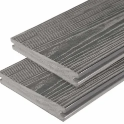 Hot Eva-Last Vlonderplank composiet massief 2,4 x 19 cm driftwood grey schorsmotief