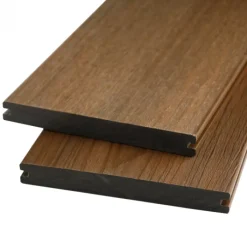 New PrimeDeck Vlonderplank composiet massief 2,3 x 19 cm Forest Brown vlak/houtnerf