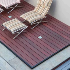 Outlet Eva-Last Vlonderplank composiet semi massief 2,5 x 21 cm Padoek (rood) vlak/schorsmotief