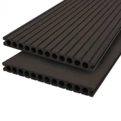 DuoWood Vlonderplank composiet semi massief 2,5 x 25 cm - XWB Lava vlak en grove ribbel