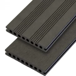 Best C-Wood Vlonderplank composiet semi massief 2,1 x 14 cm antraciet (4 mtr) fijne ribbel en vlak