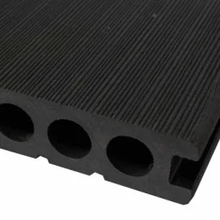 Discount C-Wood Vlonderplank composiet semi massief 2,5 x 25 cm - XXL antraciet (4 mtr) grove ribbel/geborsteld