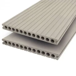 Clearance DuoWood Vlonderplank composiet semi massief 2,5 x 25 cm - XWB Riviera vlak en grove ribbel