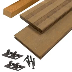 Clearance aMbooo Vlonderplank totaalpakket bamboe Primaverde white oak 2,0 x 14 cm (2,20 mtr) Frans profiel/vlak