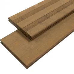 Clearance aMbooo Vlonderplank totaalpakket bamboe Primaverde white oak 2,0 x 14 cm (2,20 mtr) Frans profiel/vlak