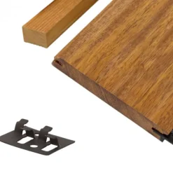 Best Smaragd Vlonderplank totaalpakket hardhout Merbau 2,1 x 14,5 cm (3,35 mtr) geschaafd voor RVS clips