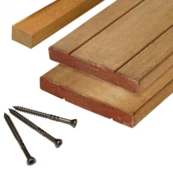 Clearance Elephant Vlonderplank totaalpakket hardhout Kapur 2,8 x 19 cm (3,05 mtr) v-groef/vlak