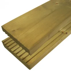 Outlet Elephant Vlonderplank totaalpakket geïmpregneerd Vuren groen 2,8 x 14,5 cm (4,50 mtr) groef/vlak