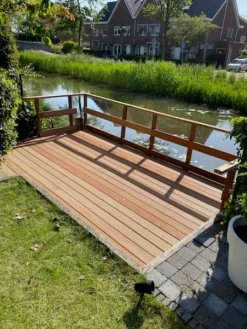 New Smaragd Vlonderplank totaalpakket hardhout Bankirai 2,1 x 14,5 cm (3,35 mtr) groef/vlak