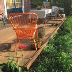 Outlet Smaragd Vlonderplank totaalpakket hardhout Bankirai 2,8 x 14,5 cm 3,35 mtr) groef/vlak