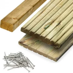 Smaragd Vlonderplank totaalpakket geïmpregneerd Grenen licht groen 2,1 x 14,5 cm (3,00 mtr) groef/vlak