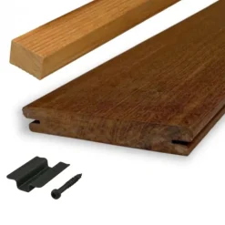 Outlet Smaragd Vlonderplank totaalpakket hardhout Ipé 2,1 x 14,5 cm (4,60 mtr) geschaafd voor B-fix clips