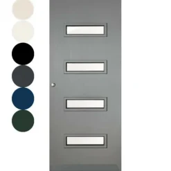 Sale Austria Voordeur IsoTherm HR++ - Saalbach - Stomp - Dekkend voorgelakt grijs