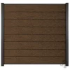 Elephant Zelfbouw schutting composiet Modular co-ex natural dark brown met zwarte profielen (180 x 180 cm)