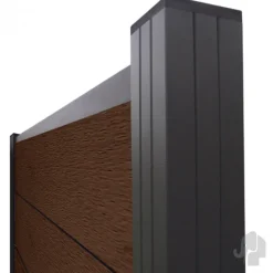 Elephant Zelfbouw schutting composiet Modular co-ex natural dark brown met zwarte profielen (180 x 180 cm)