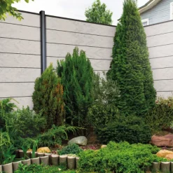 Discount Elephant Zelfbouw schutting composiet Modular bicolor grijs met antraciet alu accessoires (180 x 200 cm)