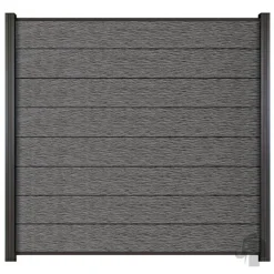 Best Elephant Zelfbouw schutting composiet Modular co-ex rock grey met antraciet profielen (180 x 180 cm)