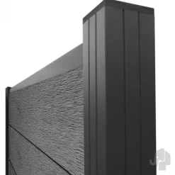 Best Elephant Zelfbouw schutting composiet Modular co-ex rock grey met antraciet profielen (180 x 180 cm)