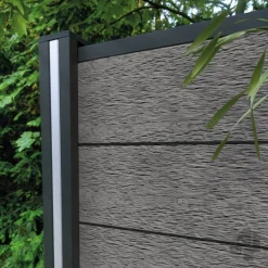 Best Elephant Zelfbouw schutting composiet Modular co-ex rock grey met antraciet profielen (180 x 180 cm)