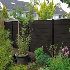 Outlet Elephant Zelfbouw schutting composiet Modular antraciet - antraciet alu accessoires (180 x 200 cm)