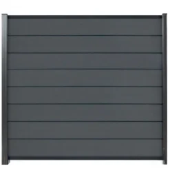 Clearance Elephant Zelfbouw schutting composiet Modular rock grey met antraciet alu accessoires (180 x 180 cm)