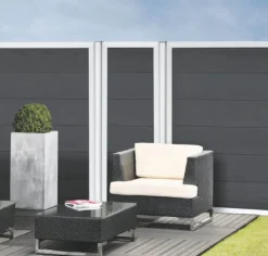 Elephant Zelfbouwset composiet Forte antraciet met blank aluminium kader (90 x 180 cm)